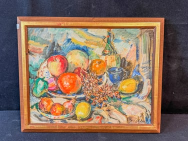 Spicuzza Fruit Still Life Oil on Board