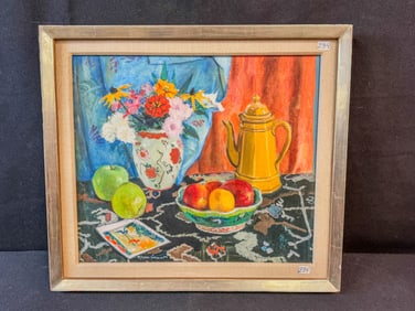 Warren Brandt "Yellow Coffee Pot" Oil on Canvas