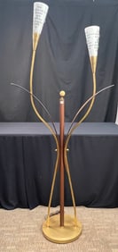 MCM Walnut Tulip Floor Lamp