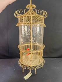 Hollywood Regency Hanging Bird Cage c.1950/60's