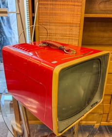 RCA Victor Vintage Red Wayfarer 14" portable TV c1957