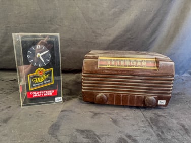 Miller Beer Advertising Clock and Radio