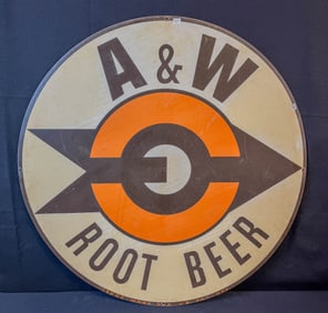 Hand painted on Tin A&W Sign c.1950s