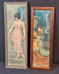 2 Yard Long Advertising Premiums of Young Beauties c. 1920s.