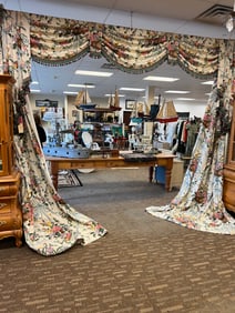 3 Elaborate Curtain Valances in Floral Chintz