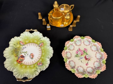 Group of China, 2 Unsigned R.S Prussia Plates & Gold