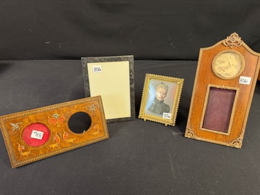 Group of Quality Antique Frames, Including One Sterling Silver Frame