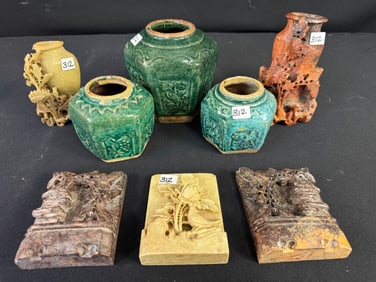 Group of Oriental Soap Stone Carvings and More