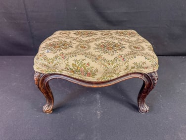 Mahogany French Carved Foot Stool