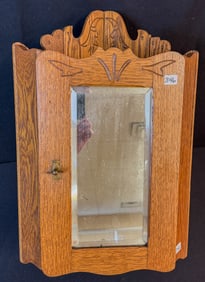 Single Door Corner Cabinet with Beveled Mirror