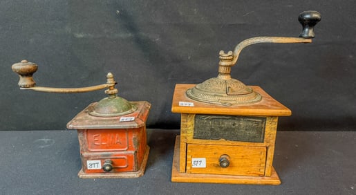 2 Antique Coffee Grinders
