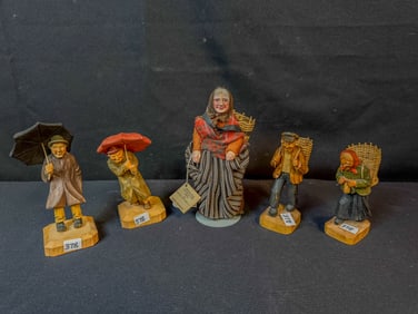 5 Hand Carved Norwegian Figures