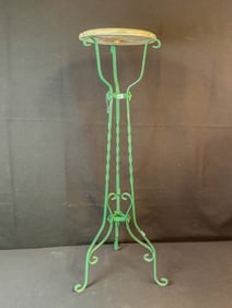 Plant Pedestal with a Marble Top