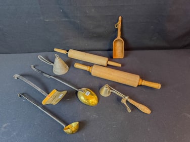 Antique Corn Flour Blanc-Mange Mould, Antique Ice Cream Scoops & More
