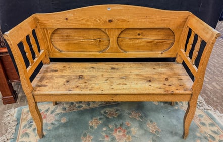 French Country Pine Bench