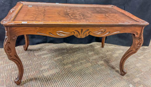 Mahogany Lift Top Glass Coffee Table