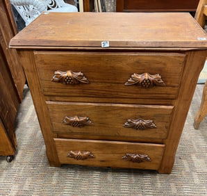 3-Drawer Fruit Carved Small Chest of Drawers