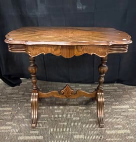1930s Double Pedestal End Table