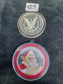 Two ,999 Fine Silver 2 Troy Ounce Rounds