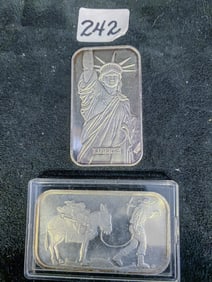 Two Sterling 1 Troy Ounce Art Bars