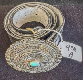 Sterling Indian south west belt buckle