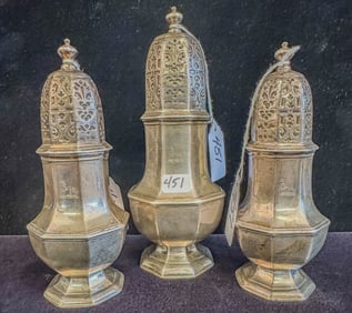 Sterling Silver by Thomas Bamford 18th Century Sugar, Salt & Pepper