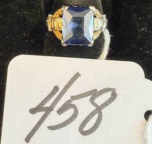 14 kt. Art Deco Ladies Blue Stone Cocktail Ring