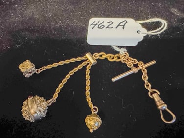 10 kt Yellow Gold Men's Pocket Watch Fob Chain