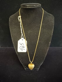 14 kt Heart Pendant on Chain