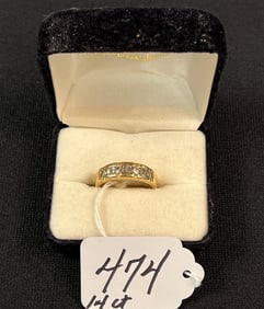 Man's 14kt Yellow Gold and Diamond Wedding Band