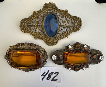 Three Edwardian Brooches