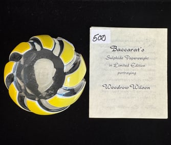 Baccarat Sulphide Paperweight Woodrow Wilson