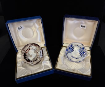 Two Baccarat Paperweights- Luther & Pope Pius XII