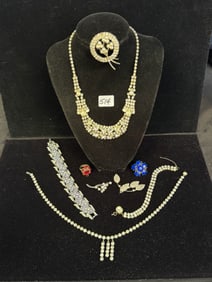 Huge Lot of Rhinestone Jewelry