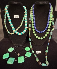 Lot of Turquoise Necklaces and Other