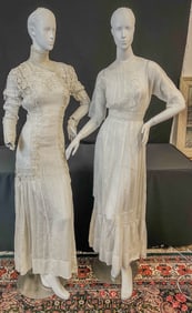 2 Victorian White Lawn Dresses c1890's