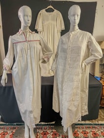 3 Victorian White Cotton Nightgowns