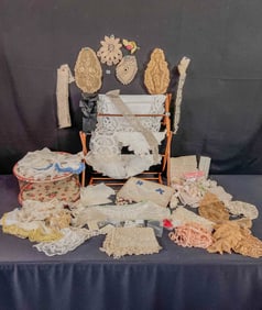 Victorian and Antique Group of hand Made Antique Lace and Crochet, More!