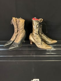 2 Pairs of Victorian High Lace Up Shoes