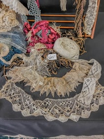 A large Group of Hand made Victorian Lace and trimmings