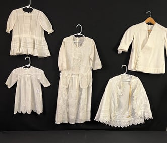 Group of Victorian Chidren's White Dresses