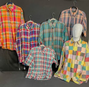 Designer Group of Plaid/Madras Shirts, Burberry More!