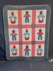Folk Art Black Memorabillia Quilt