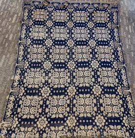 Josiah Sherman Signed Jacquard Coverlet c1838