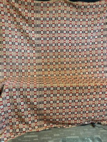 Large Jacquard Overshot Coverlet c1850's