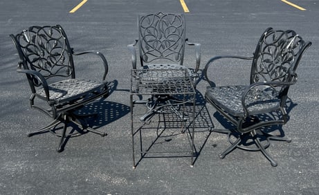3 Summer Classics Cast Aluminum  Swivel Arm Chairs. More!
