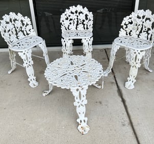 Antique 4 Pc. Cast Iron Garden set