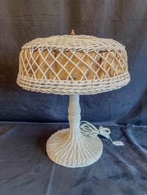 Antique Wicker table lamp c1920's
