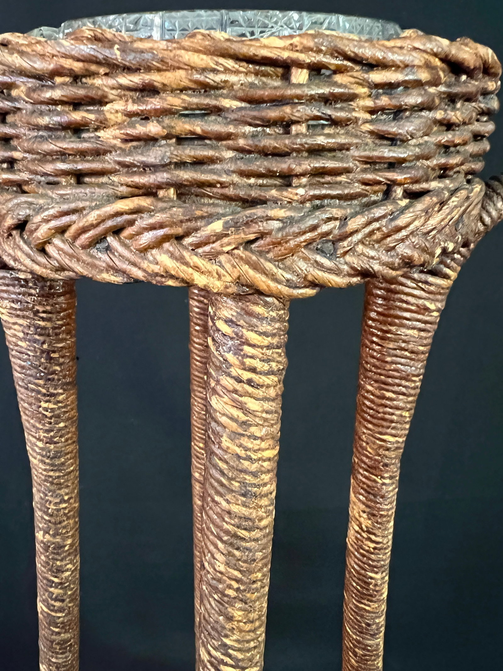 Wicker Standing Ashtray 1900-1920: A turn of the century standing wicker ashtray im excellent condition.