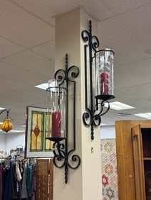 2 Large Iron Wall Sconces
